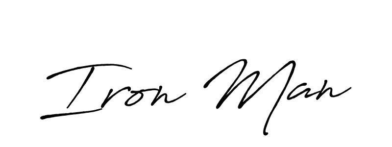 How to make Iron Man signature? Antro_Vectra_Bolder is a professional autograph style. Create handwritten signature for Iron Man name. Iron Man signature style 7 images and pictures png